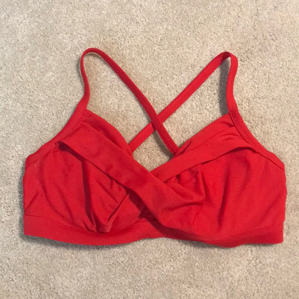 Athleta Red Wrap Bikini Top